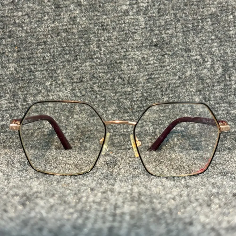Dereon Vintage Metal Eyeglass Frames Womens Optical Gold Black Burgundy 54 18
